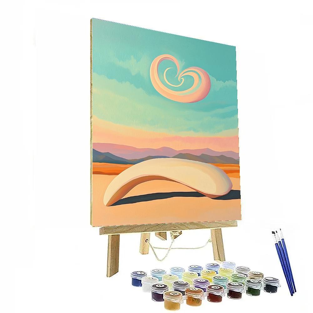 Georgia OKeeffe Inspired Turquoise Sky Over Bleached Canyon Bone Painting by numbers kit