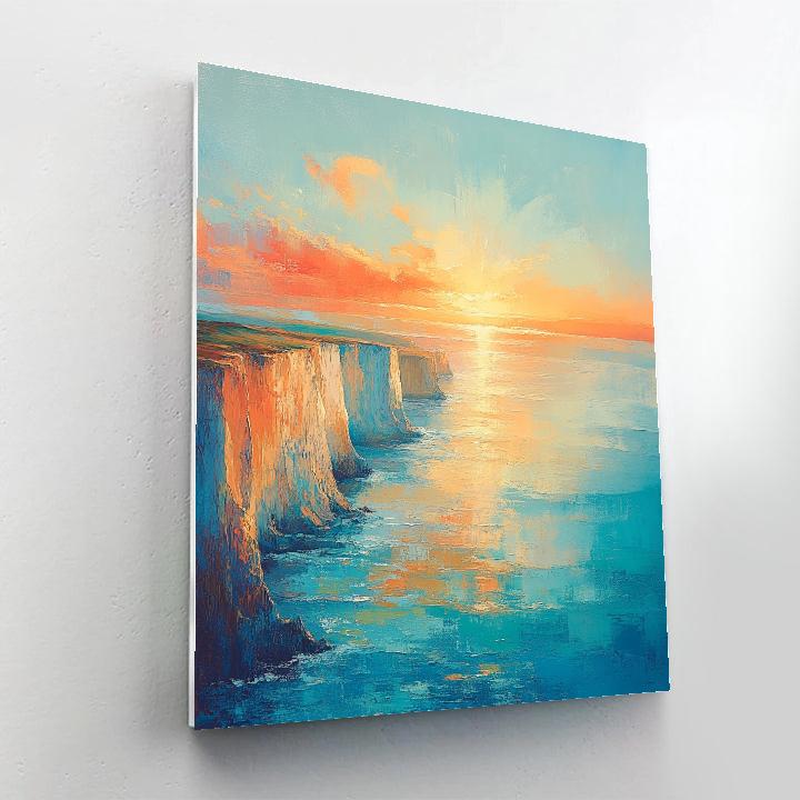 Claude Monet Inspired Coastal Cliffs In Opaline Sunset Paint by numbers kits