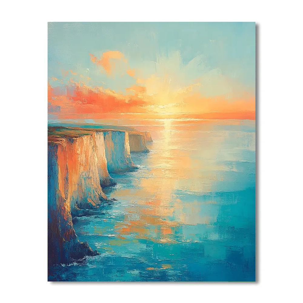 Claude Monet Inspired Coastal Cliffs In Opaline Sunset Paint by numbers kits
