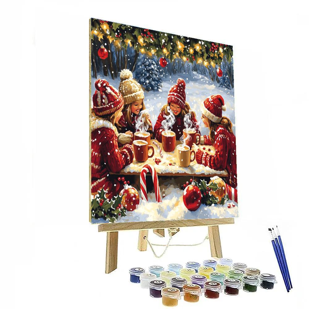 Garland Over Cocoa Mugs Painting by numbers kit