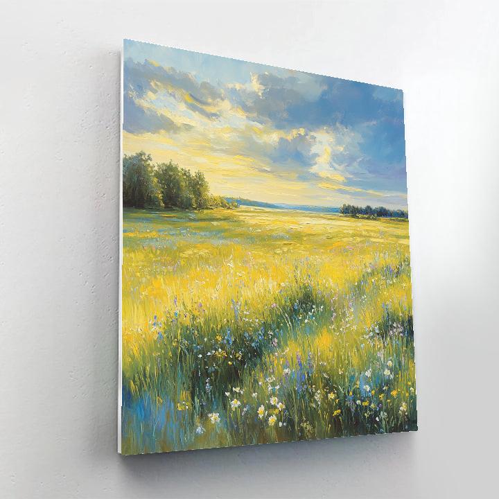 Claude Monet Inspired Spring Meadow In Dappled Cloud Shadow Number painting