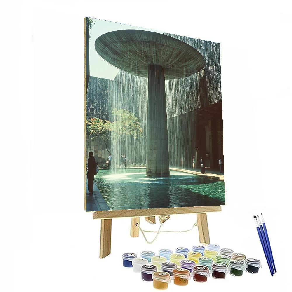 The National Museum Of Anthropology Courtyard In Mexico City Mexico Number painting