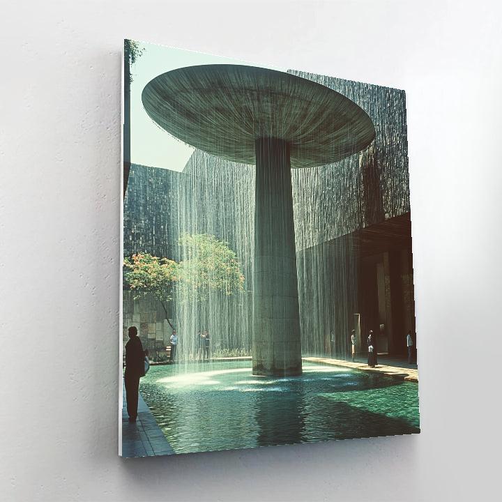 The National Museum Of Anthropology Courtyard In Mexico City Mexico Number painting