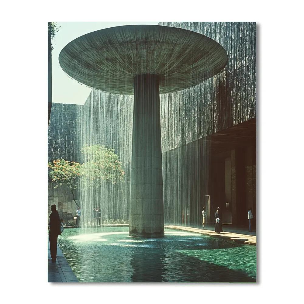 The National Museum Of Anthropology Courtyard In Mexico City Mexico Number painting