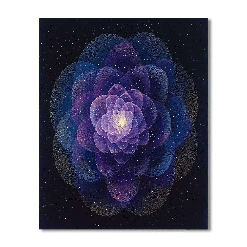 Georges Seurat Inspired Gravitational Wave Interference Bloom paint by number