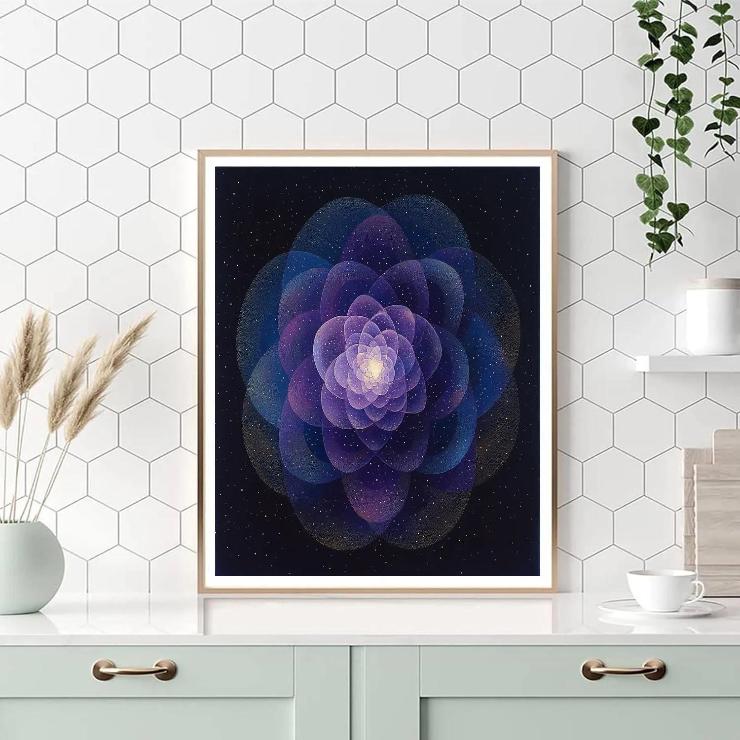 Georges Seurat Inspired Gravitational Wave Interference Bloom paint by number