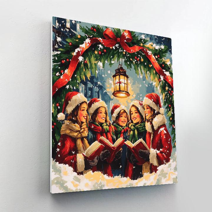Carolers Under The Lantern Arch paint by number