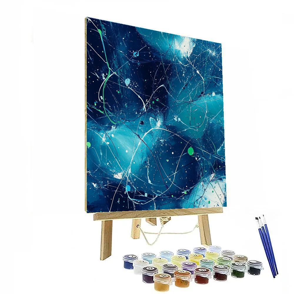 Jackson Pollock Inspired Aurora Tangle Over Polar Silence Painting by numbers kit