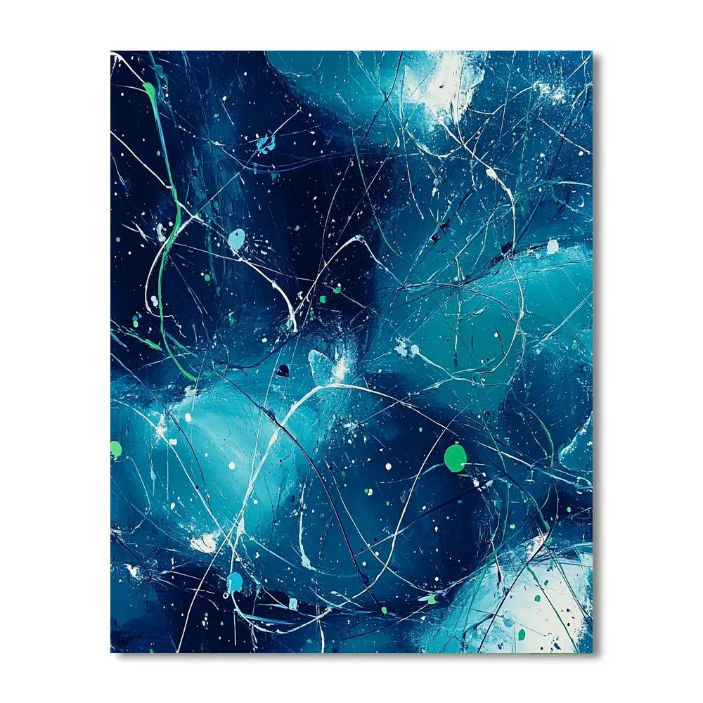 Jackson Pollock Inspired Aurora Tangle Over Polar Silence Painting by numbers kit