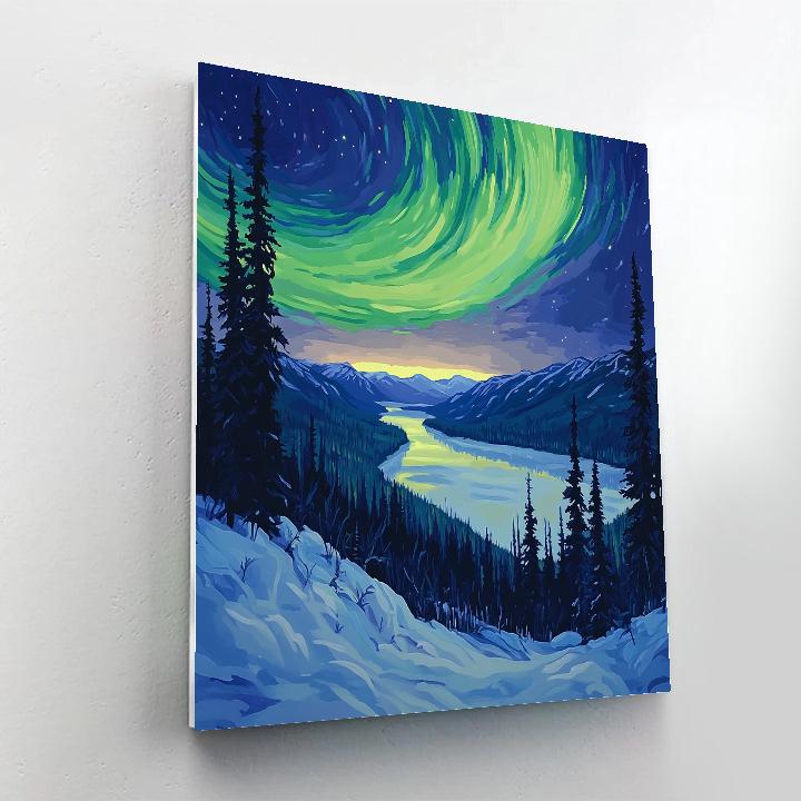 Frederick Varley Inspired Aurora Igniting A Silent Pine Ridge paint by numbers