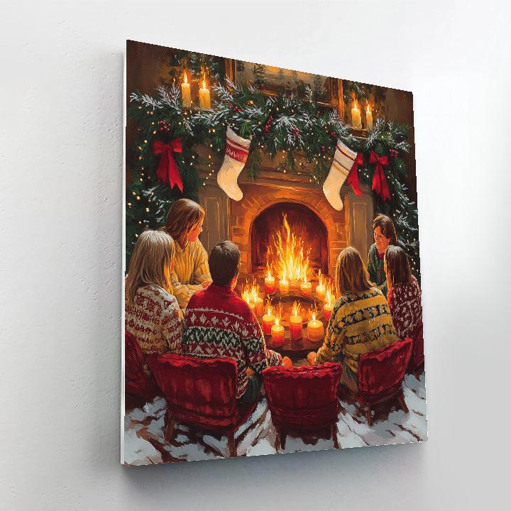 Candle Circle By The Mantle Painting by numbers kit