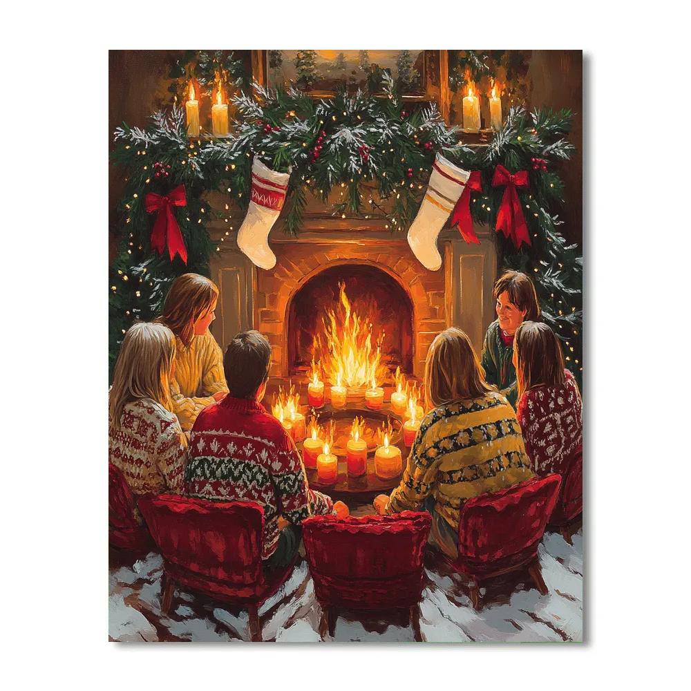 Candle Circle By The Mantle Painting by numbers kit