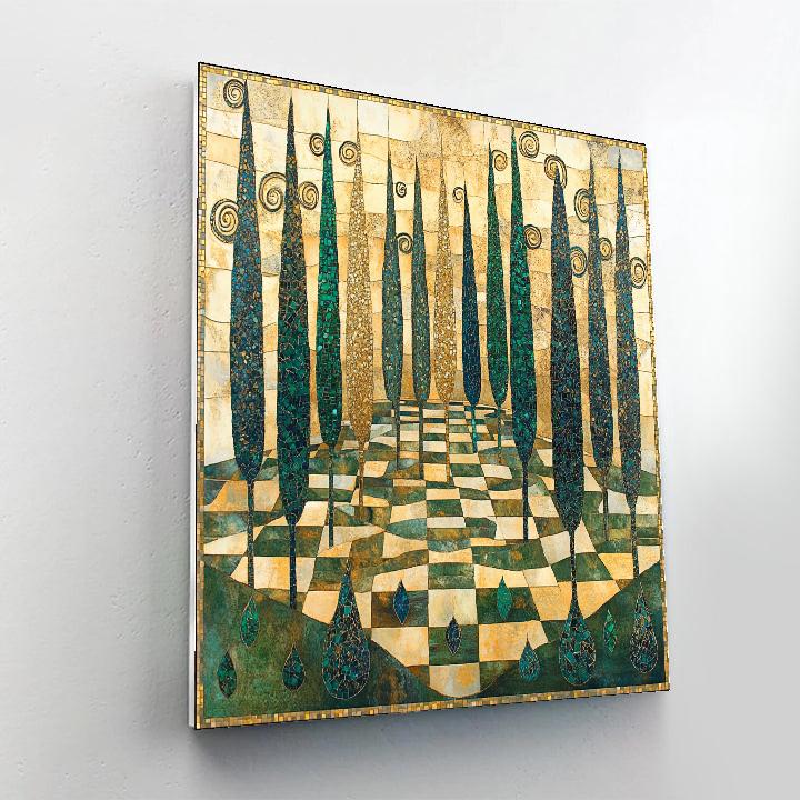 Gustav Klimt Inspired Gilded Cypress Labyrinth paint by numbers