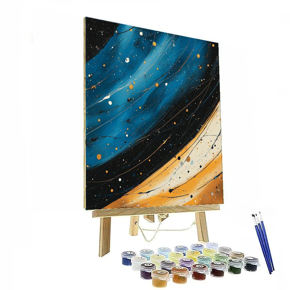 Jackson Pollock Inspired Monsoon Vortex Of Earth And Cobalt DIY paint by numbers