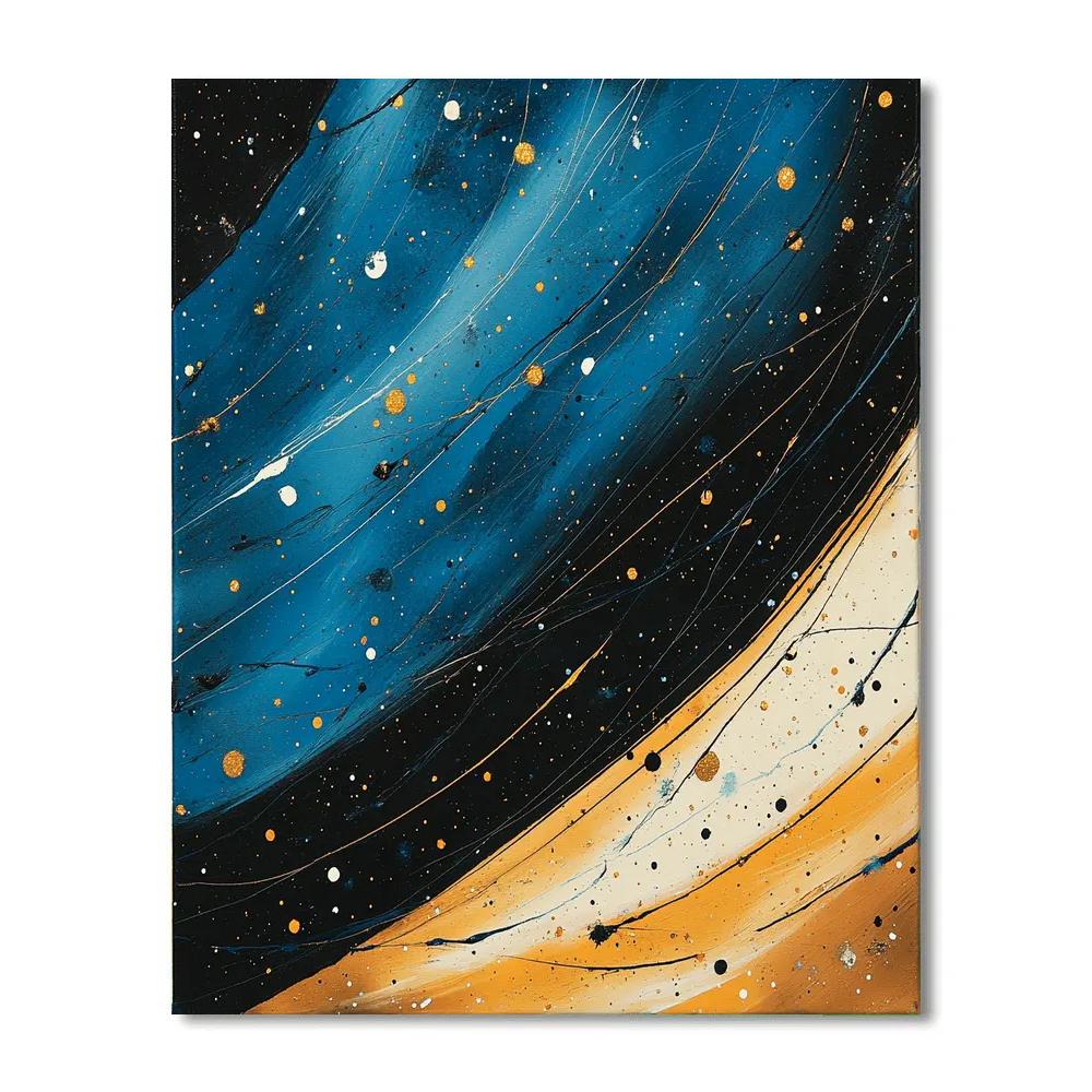 Jackson Pollock Inspired Monsoon Vortex Of Earth And Cobalt DIY paint by numbers