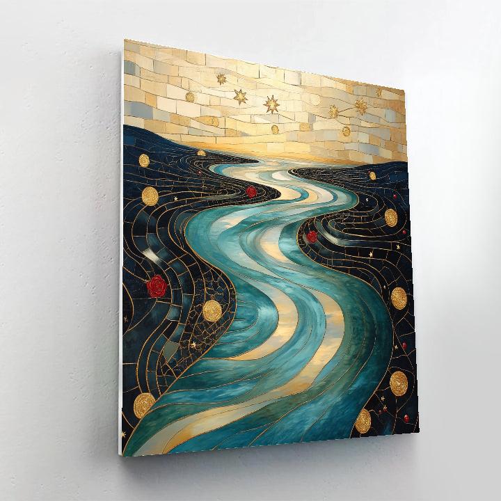 Gustav Klimt Inspired Ornamental River Of Stars Painting by numbers kit
