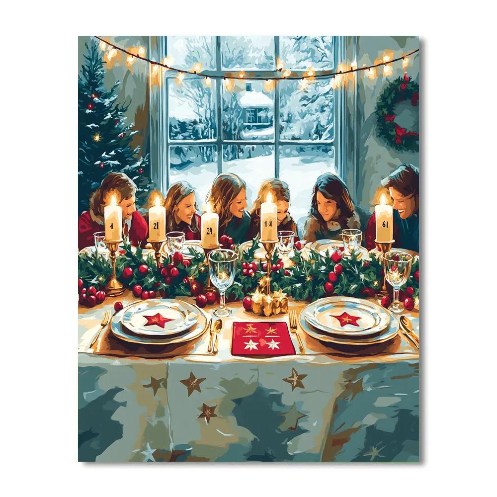 Ribboned Feast At Long Table DIY paint by numbers