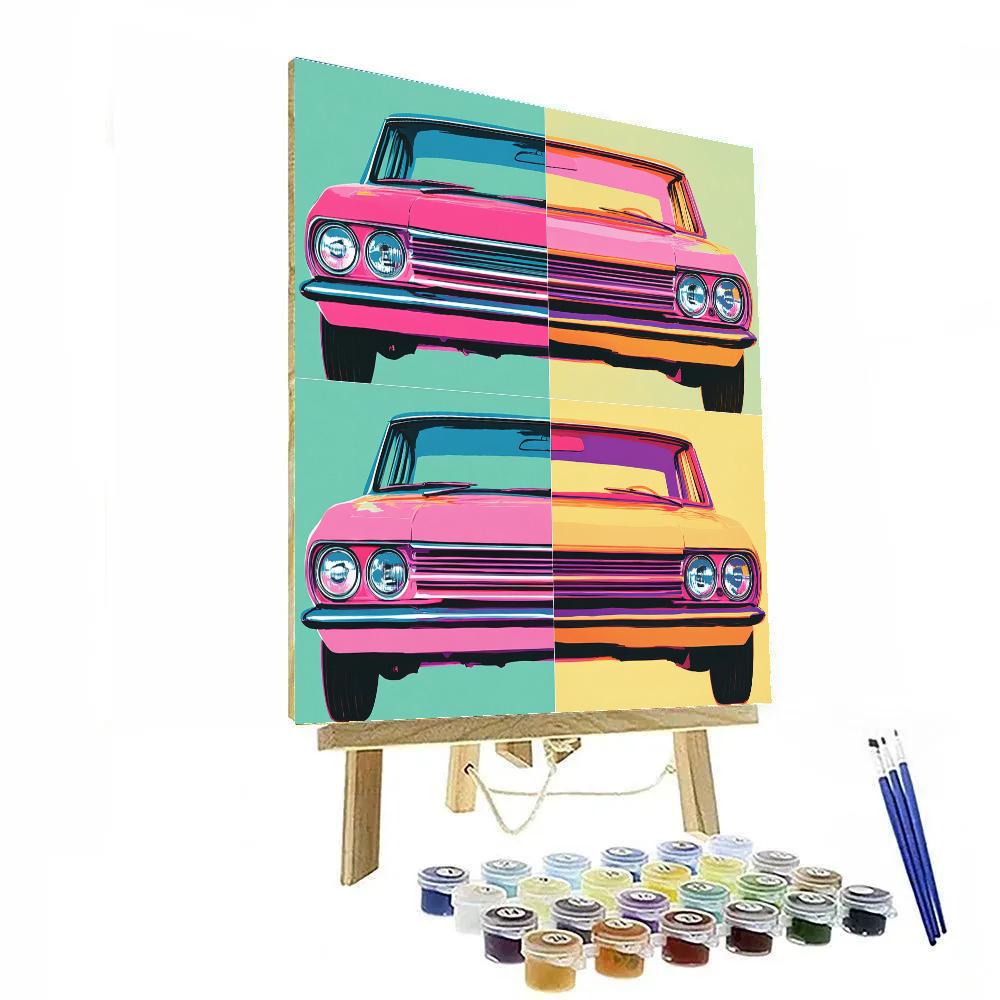 Andy Warhol Inspired Neon Vintage Car DIY paint by numbers