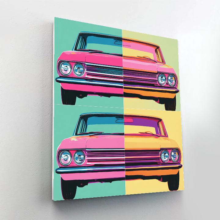 Andy Warhol Inspired Neon Vintage Car DIY paint by numbers
