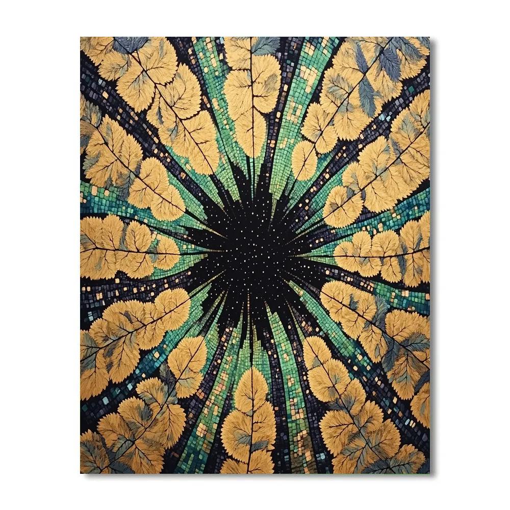 Gustav Klimt Inspired Golden Aurora Canopy paint by numbers