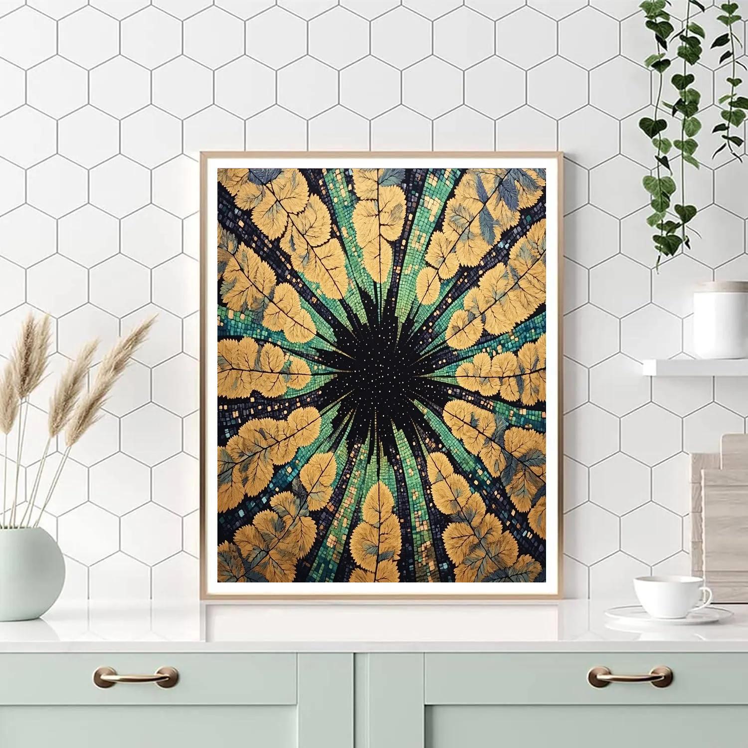 Gustav Klimt Inspired Golden Aurora Canopy paint by numbers