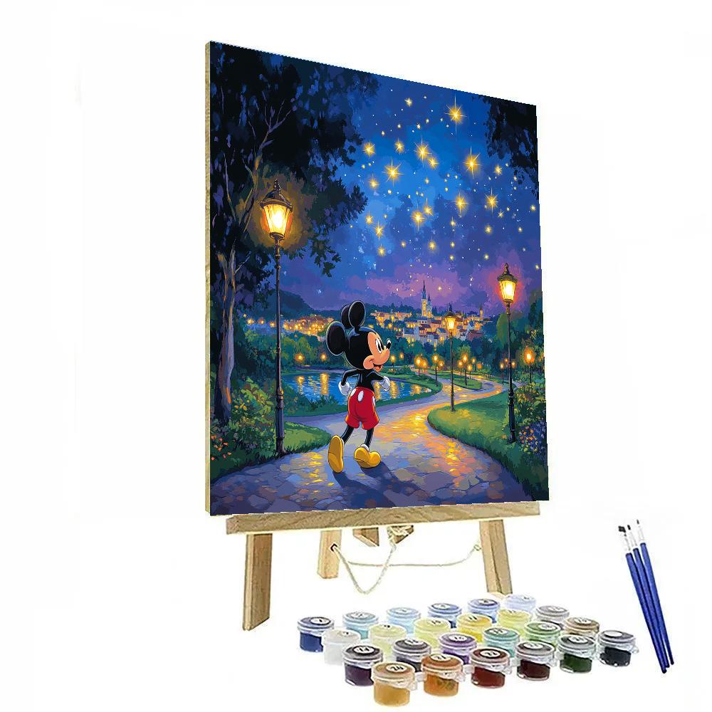 Mickey Mouse Starry Park Stroll Disney Inspired paint by number