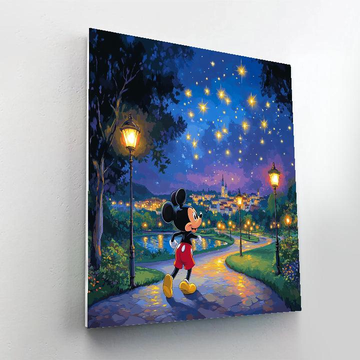 Mickey Mouse Starry Park Stroll Disney Inspired paint by number