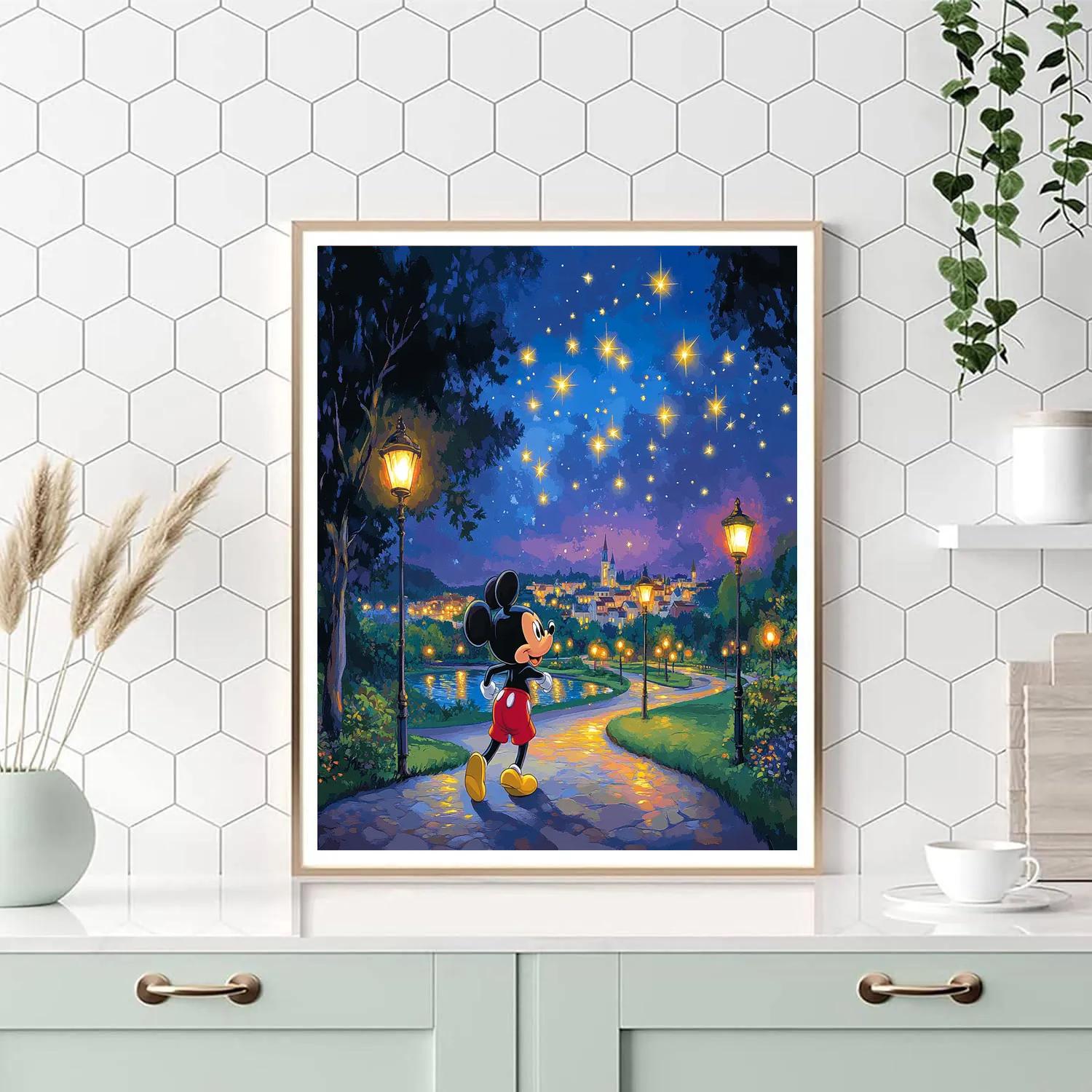 Mickey Mouse Starry Park Stroll Disney Inspired paint by number