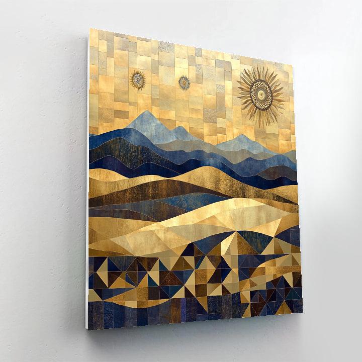 Gustav Klimt Inspired Mosaic Mountain Horizons painting number kit