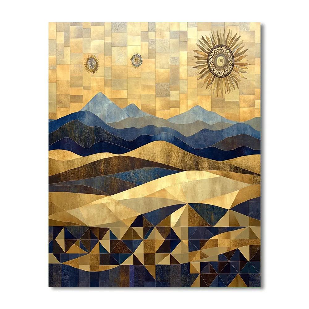Gustav Klimt Inspired Mosaic Mountain Horizons painting number kit