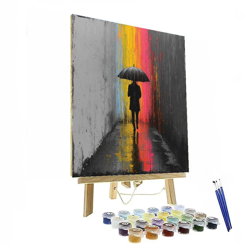 Banksy Inspired Urban Rainstorm DIY paint by numbers