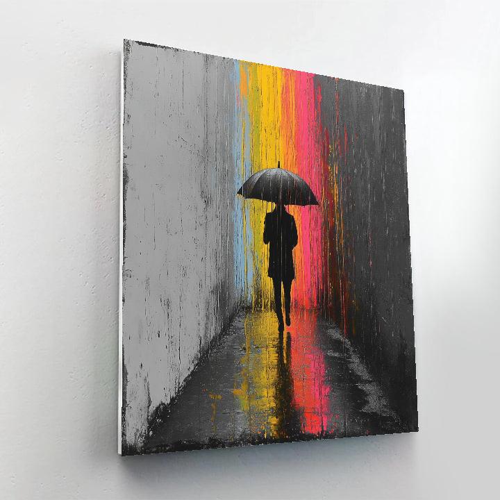 Banksy Inspired Urban Rainstorm DIY paint by numbers
