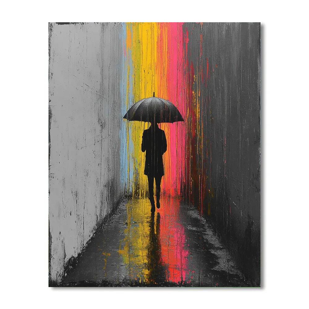 Banksy Inspired Urban Rainstorm DIY paint by numbers