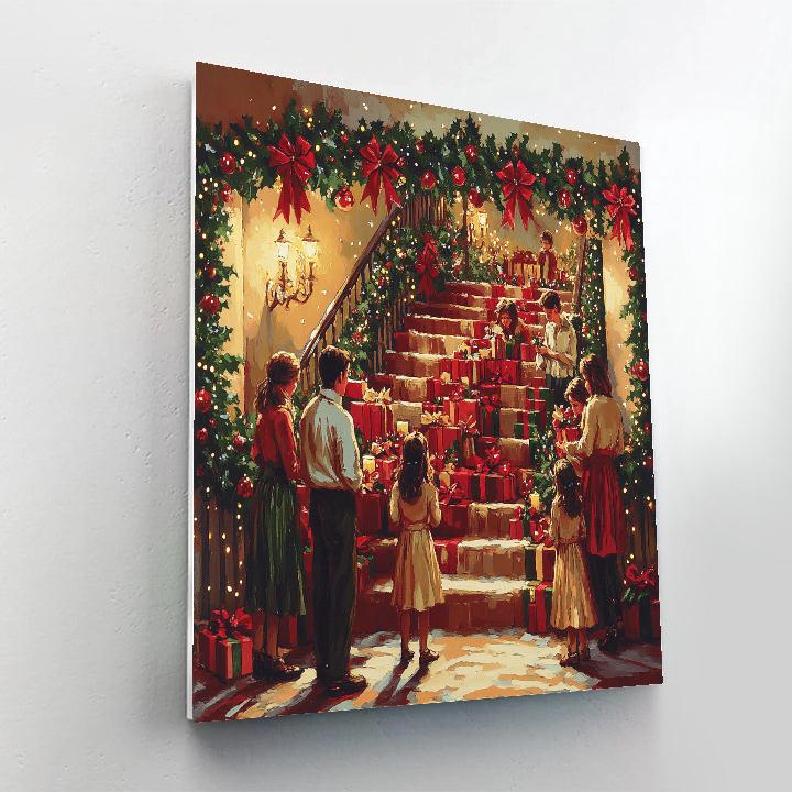 Gifts Beneath The Stair Garland paint by numbers