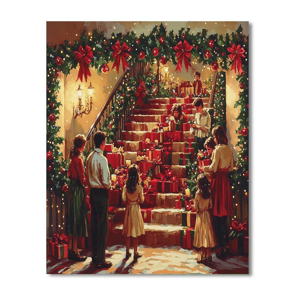 Gifts Beneath The Stair Garland paint by numbers