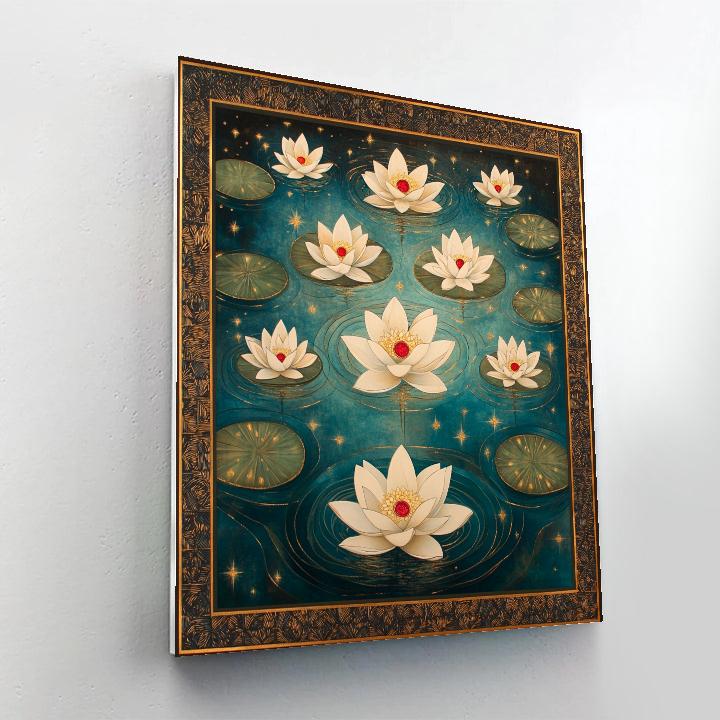 Gustav Klimt Inspired Lotus Constellation Pond Numbered painting kits