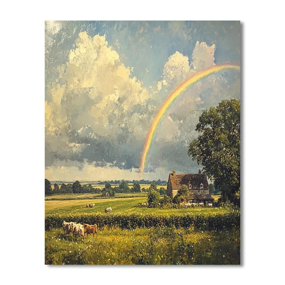 John Constable Inspired Country Rainbow DIY paint by numbers