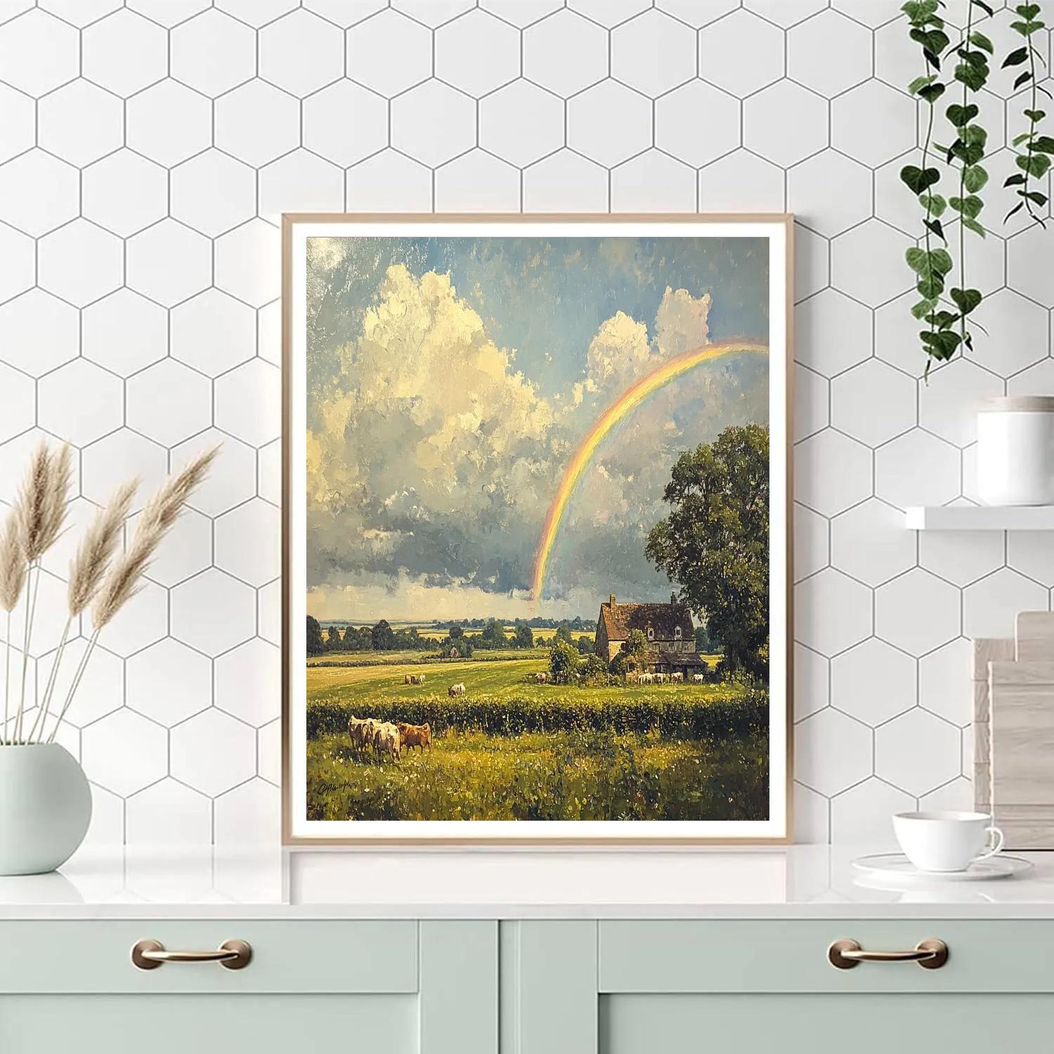 John Constable Inspired Country Rainbow DIY paint by numbers