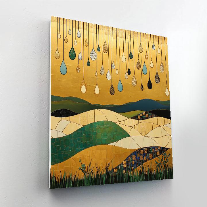 Gustav Klimt Inspired Decorative Rain Over Quiet Fields painting number kit