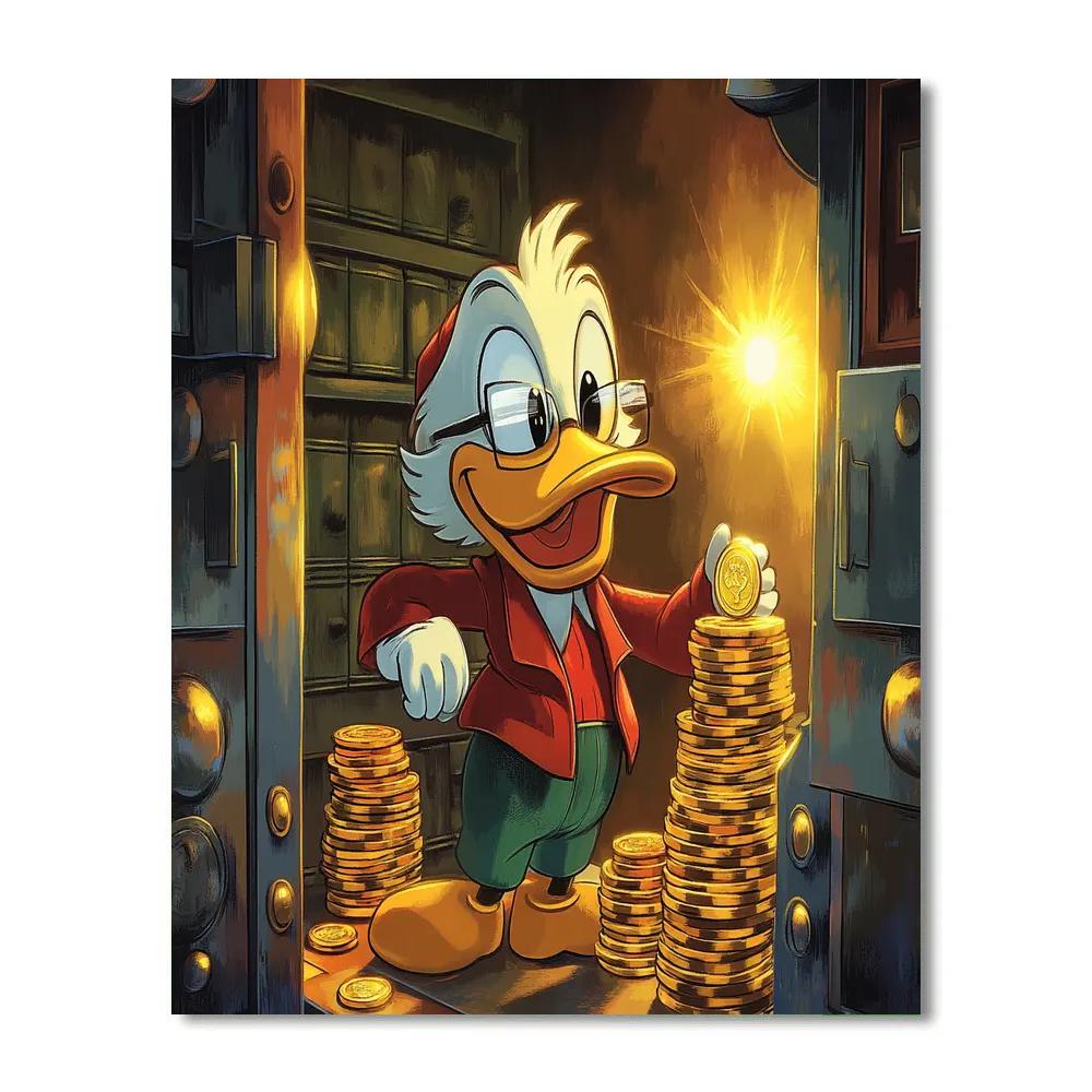 Scrooge McDuck Golden Vault Discovery Disney Inspired Number painting