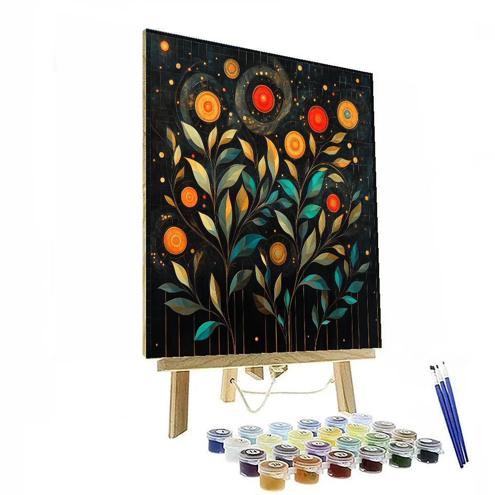Gustav Klimt Inspired Night Garden Of Embers Painting by numbers kit