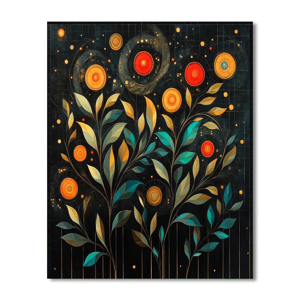 Gustav Klimt Inspired Night Garden Of Embers Painting by numbers kit