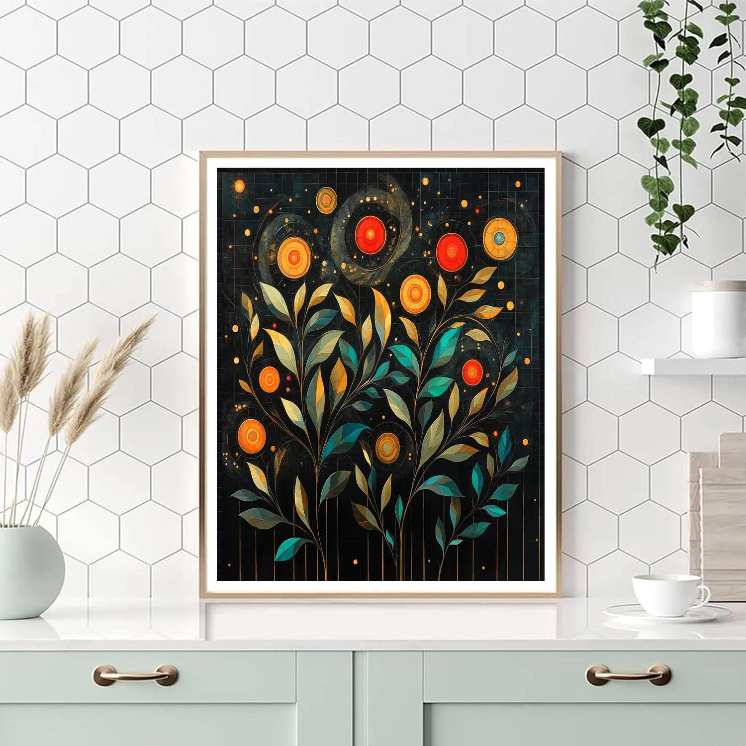 Gustav Klimt Inspired Night Garden Of Embers Painting by numbers kit