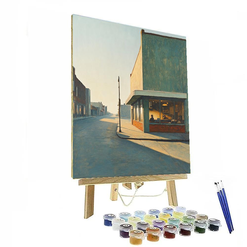 Edward Hopper Inspired Empty City Sunrise Painting by numbers kit