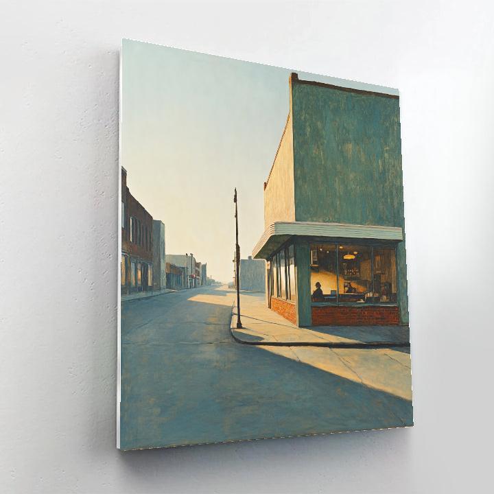 Edward Hopper Inspired Empty City Sunrise Painting by numbers kit