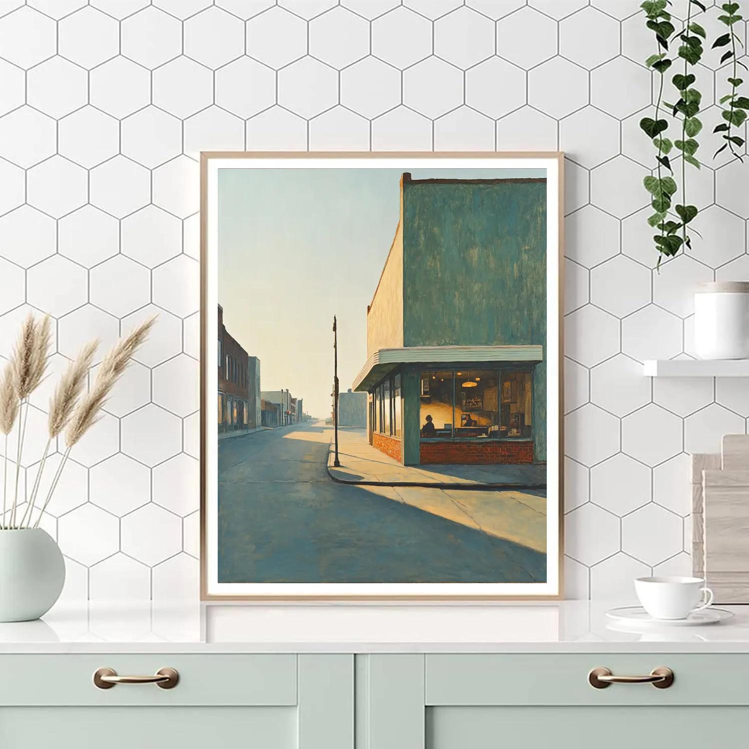 Edward Hopper Inspired Empty City Sunrise Painting by numbers kit