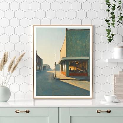 Edward Hopper Inspired Empty City Sunrise Painting by numbers kit