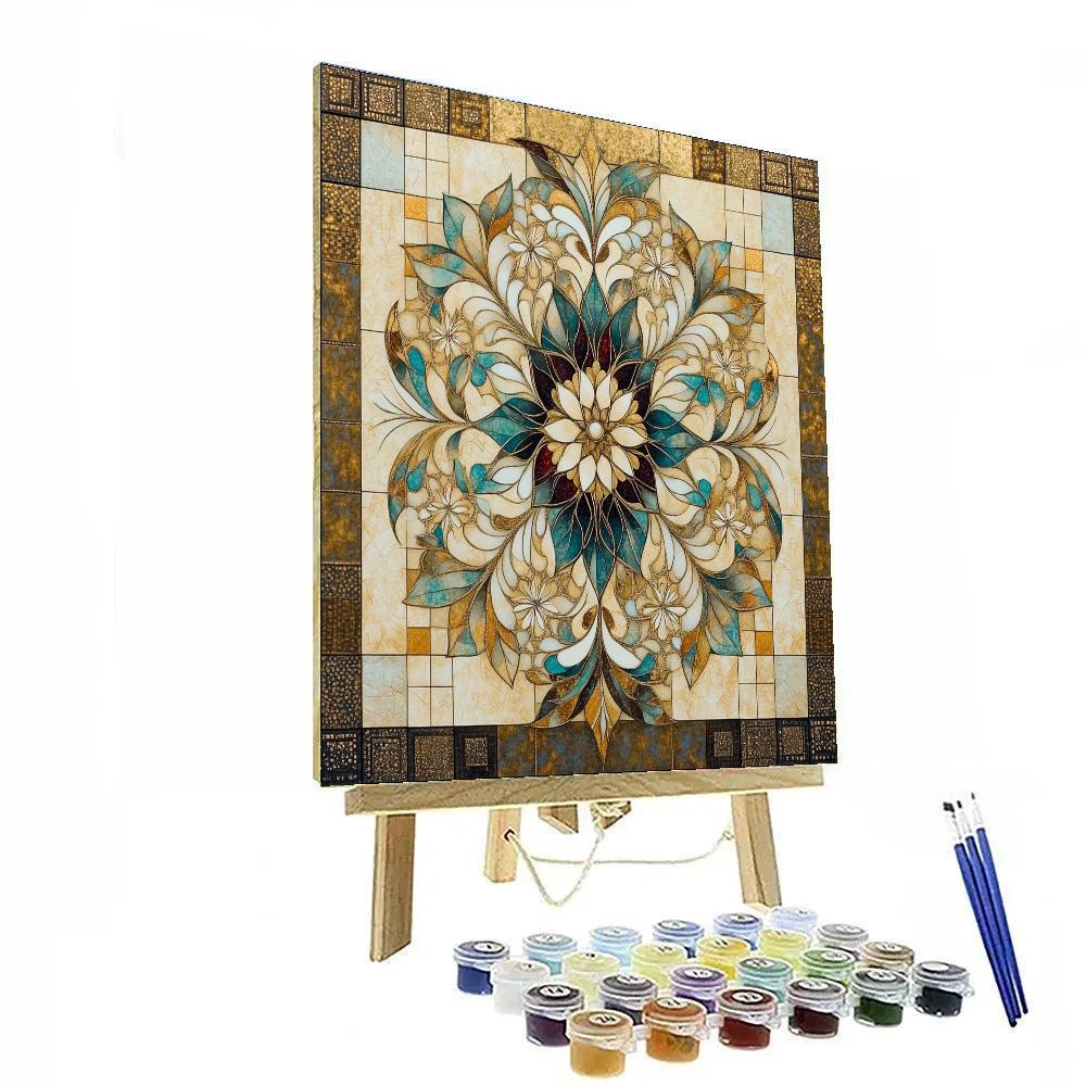 Gustav Klimt Inspired Celestial Vine Mandala DIY paint by numbers