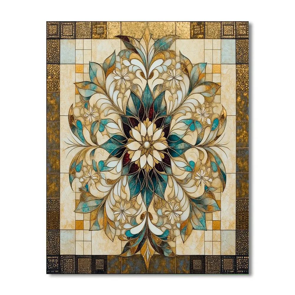 Gustav Klimt Inspired Celestial Vine Mandala DIY paint by numbers