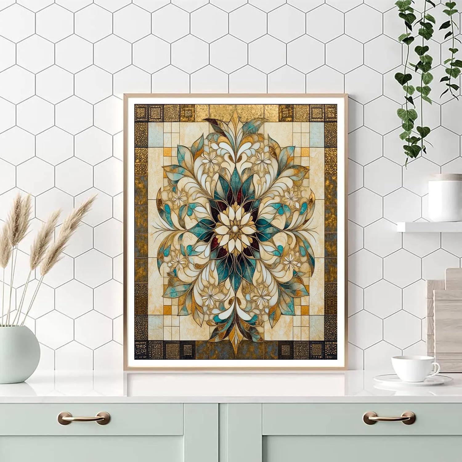 Gustav Klimt Inspired Celestial Vine Mandala DIY paint by numbers